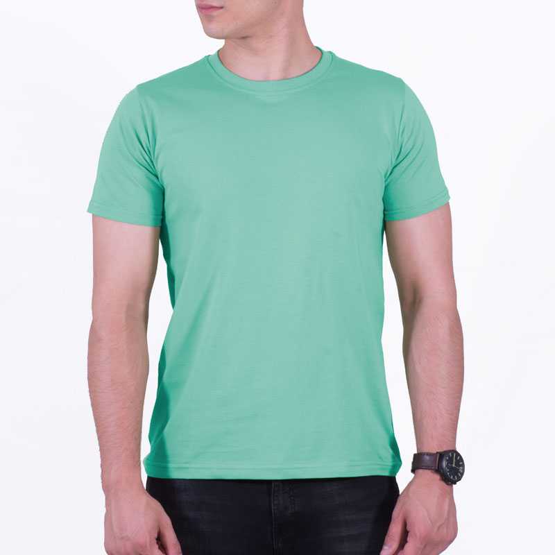 تیشرت آستین کوتاه سوپر نخ پنبه مردانه و زنانه رنگ سبز فیروزه ای